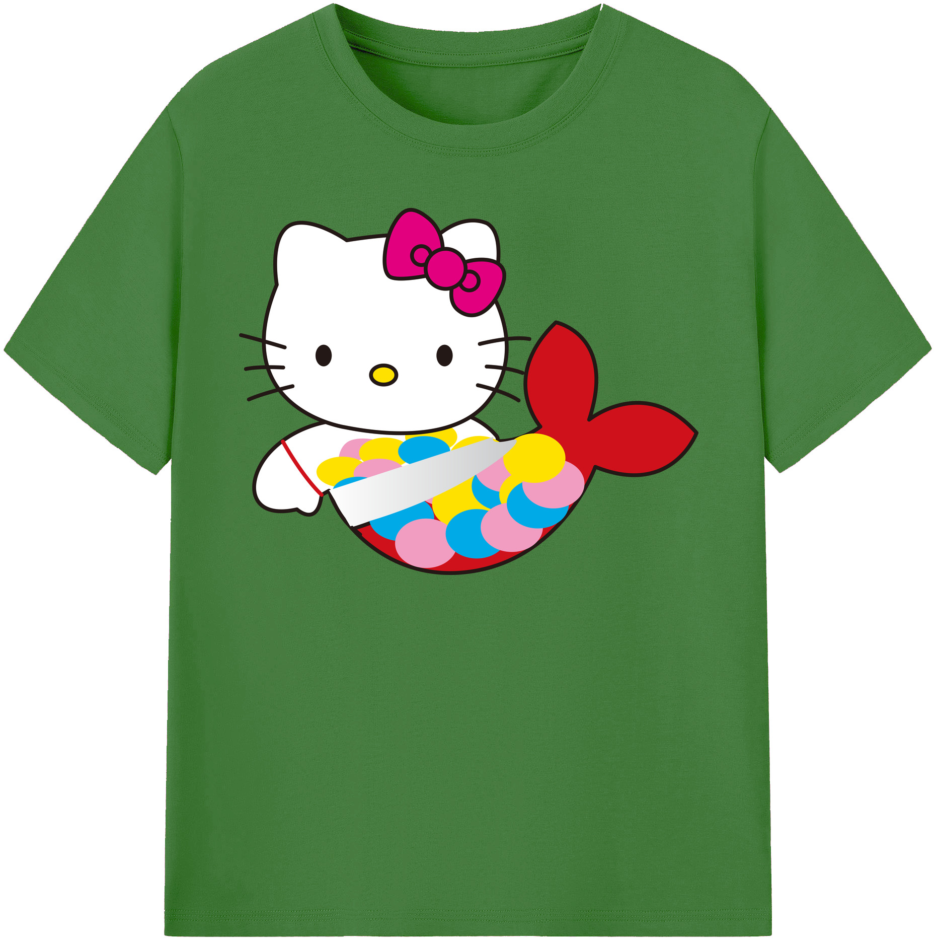 （画像用） Hello Kitty ハローキティ レディースカジュアルプリントTシャツ（綿100％）